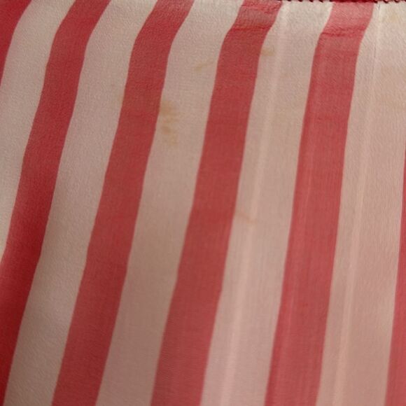 Vtg mid century extra, extra large red/white striped semi sheer polyester scarf - Picture 9 of 9